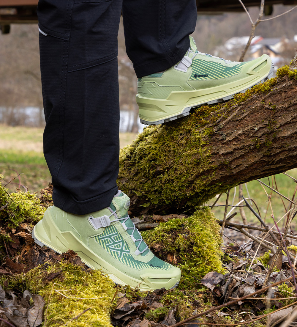 Hiking Schuh, Gummierte Sohle, Grün, Trail, Sportlicher Schuh