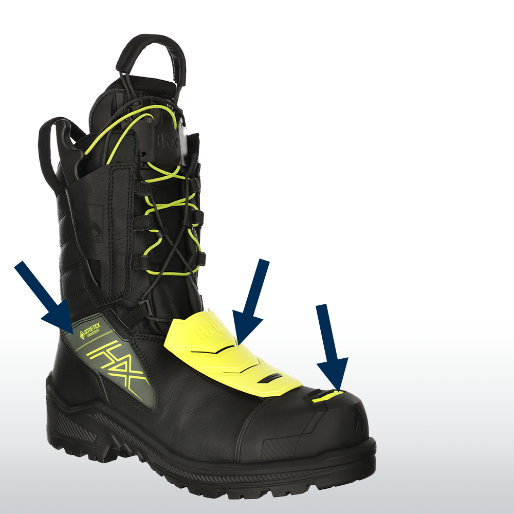 Stiefel, Winterschuh, Gummisohle, Kletter-/Mountainbock, Neon Gelb Akzent