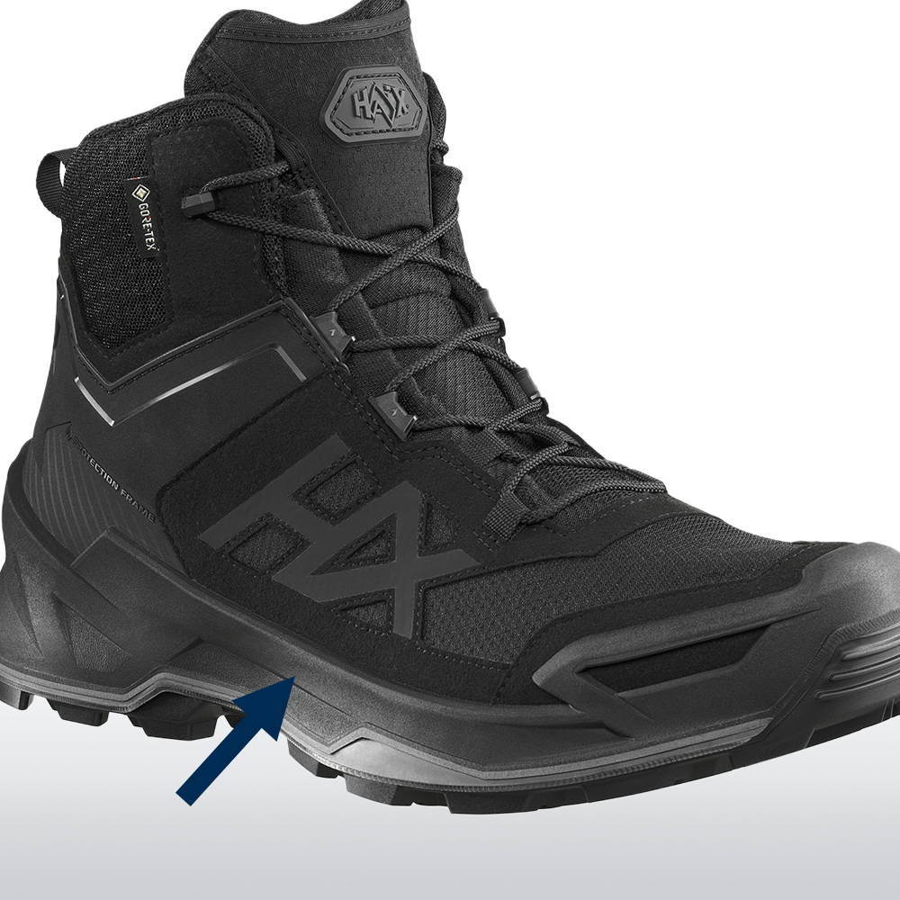 Stiefel, Trekkingstiefel, Gummisohle, Gore-Tex, Schwarz