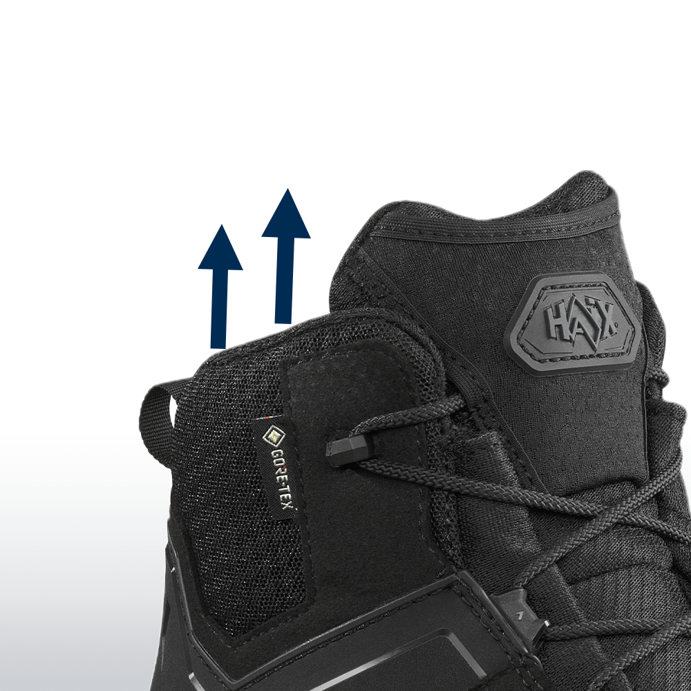Winterstiefel, Gore-Tex, High-Top, Schwarz, Schnürung