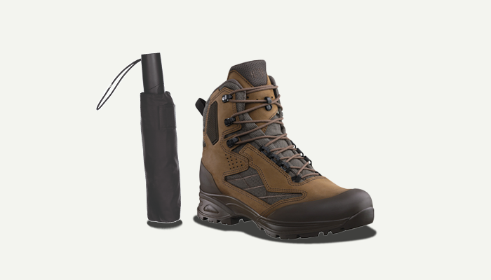 Slechts voor korte tijd: gratis paraplu bij alle outdoorschoenen en functionele kleding.