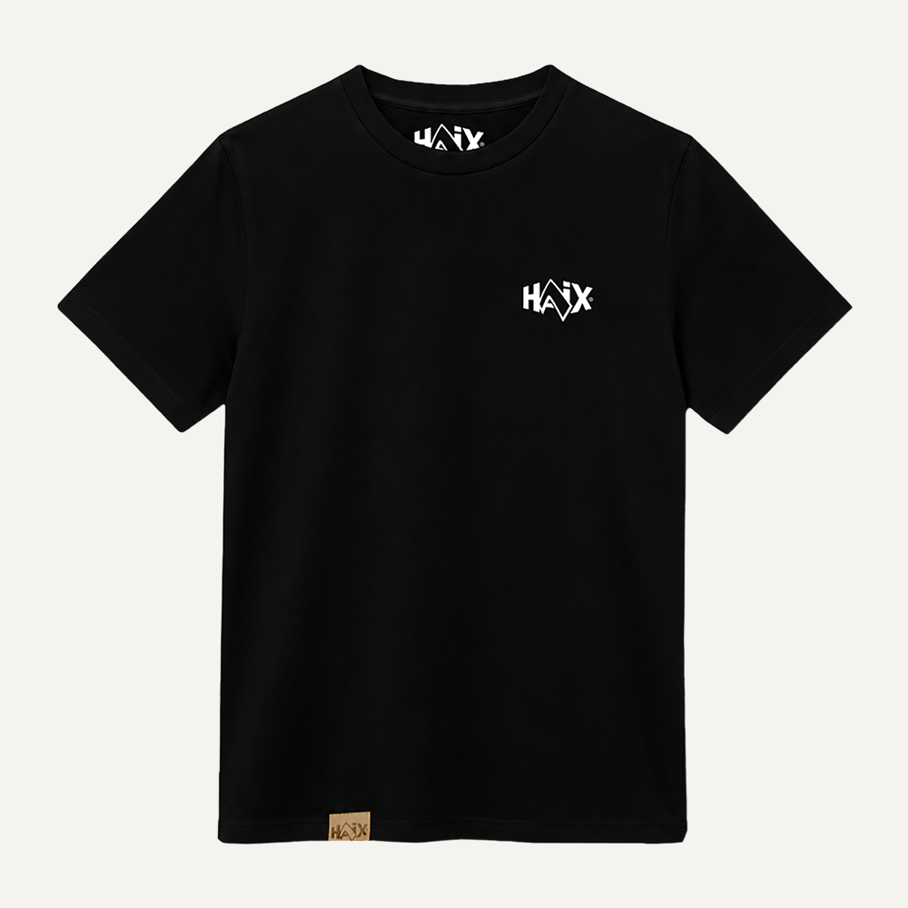 T‑Shirt, Schwarz, Kurzarm, Logo, Rundhalsausschnitt